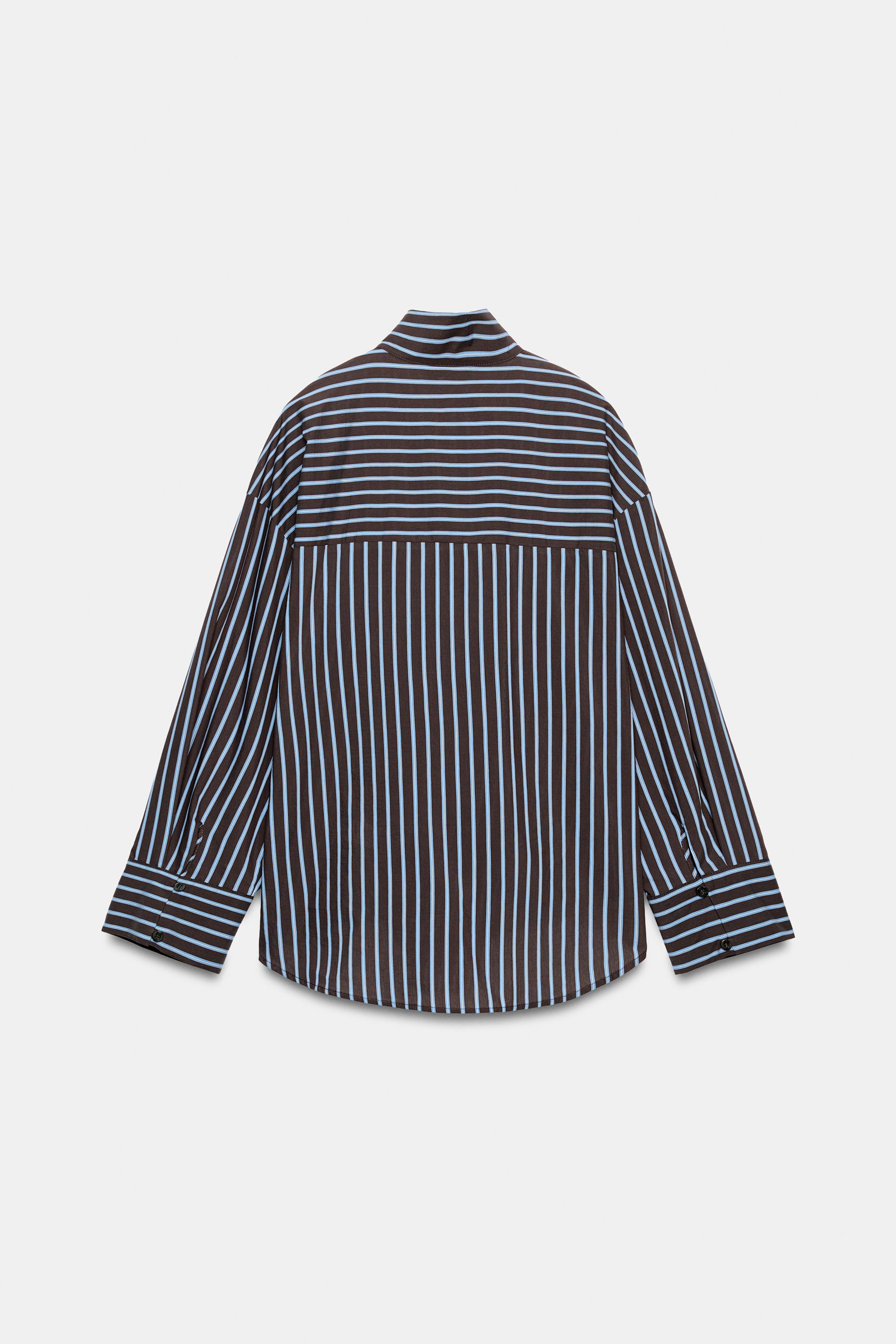 STRIPED HIGH-NECK SHIRT